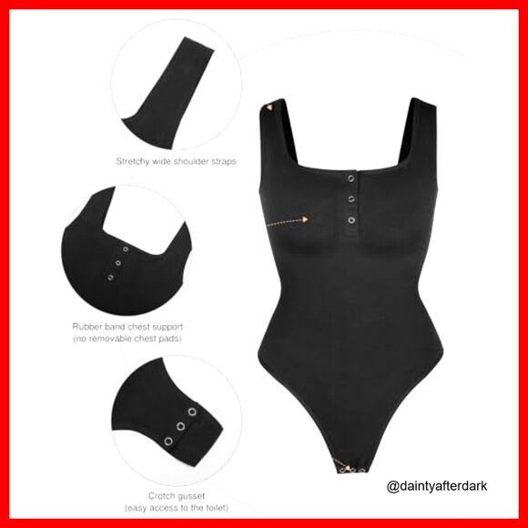 Rayon Blend Bodysuit with Tummy Control and Crotch Snaps - Picture 3 of 7